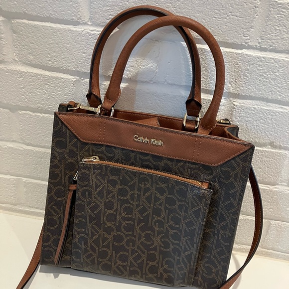 Calvin Klein Brown and Tan Monogram Bag - Picture 3 of 3